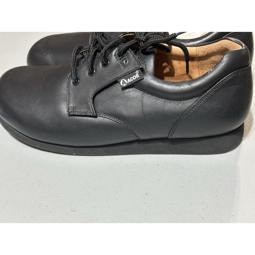 $150 ACOR Shoe Tandum Close Leather LaceUp Hook Loop Black Walk MENS‎ 10.5 NWB